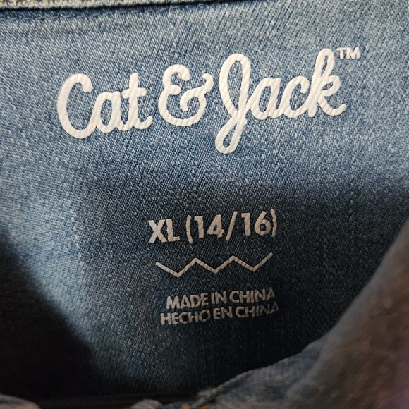 Youth XL (14-16) Cat & Jack Blue Denim Jean Jacket - Picture 8 of 10